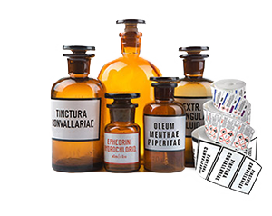 Цветни етикети с бял тонер при козметиката и парфюмерията