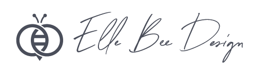 Лого на Elle Bee Design, произвеждащи Сватбени картички и покани с индивидуален дизайн. разпечатани с принтер на OKI Pro9542 с бял тонер