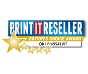 Награда Editor's Choice на Print it reseller за принтер на OKI Pro9541WT