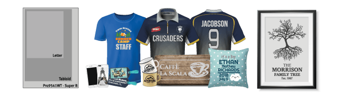 Тениски, чаши, ткейсове за телефон, декоративни дъски и декоративни възглавници и други, брандирани с термотрансфер с графичния принтер на OKI Pro9541WT